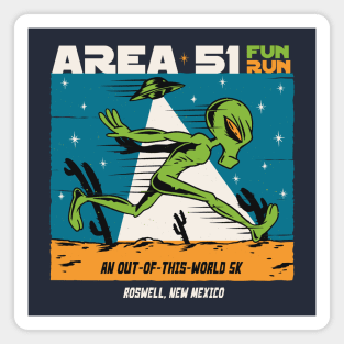 Area 51 Fun Run // Funny Running Alien Magnet